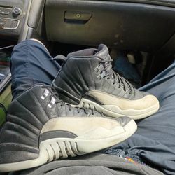 Retro 12 Black And Grey Jordans Size 9