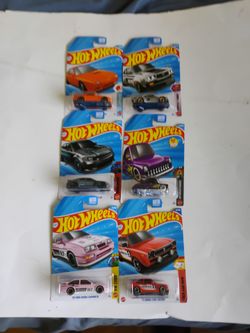 6 hot wheel cars