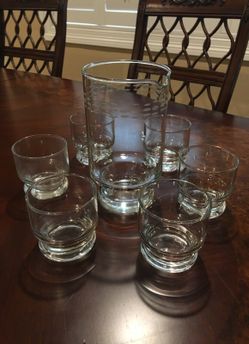 6 glass and 1 pitcher
