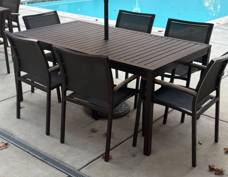 Table Set With 6 Chairs Backyard Furniture