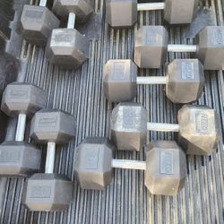 BLACK FRIDAY & SAVE $$.  Hex Dumbells SET  75s To 100s. Delivery For Extra

( 1050 POUNDS TOTAL)$900 

NOT SOLD SEPARATELY 
