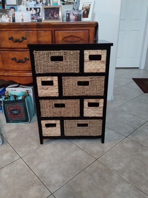 Woven Drawer Storage Cabinet