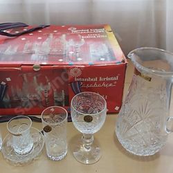 glassware set cups and pitcher