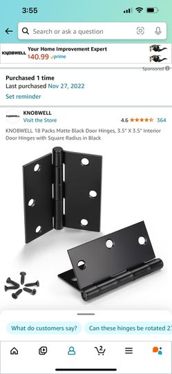 Hinges Matte Black 