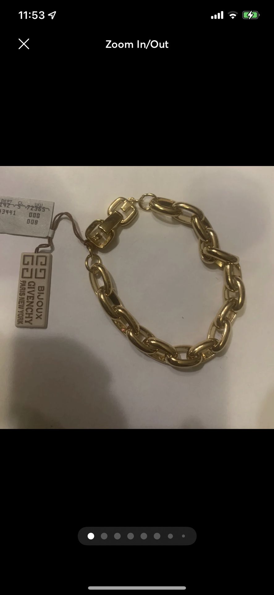 Bijoux Givenchy Vintage Gold Plated Chain Bracelet See pictures for measurements.