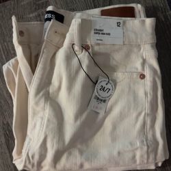 New Express Jeans Cream Color