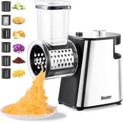Electric Cheese Grater Upgraded, Salad Maker Machine with 6 Different Shapes of Blades.400W Cheese Shredder,Electric Slicer,Electric Salad Machine for
