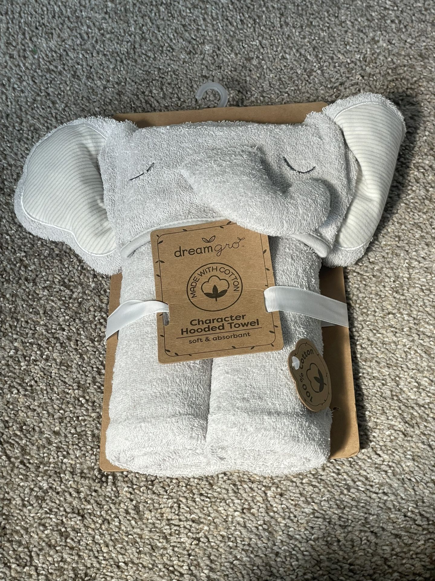 NWT Hooded Baby Towel - Elephant