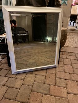 White Wood Framed Mirror
