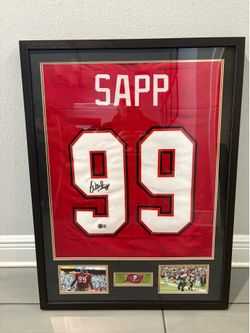 Warren Sapp Autographed Jersey Frame Bucs