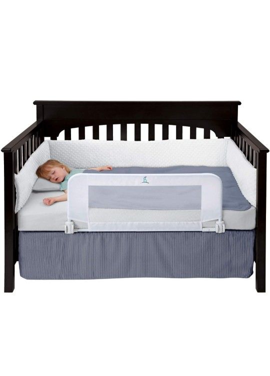hiccapop Convertible Crib Bed Rail for Toddlers, Crib Rail Guard with Reinforced Anchor Safety