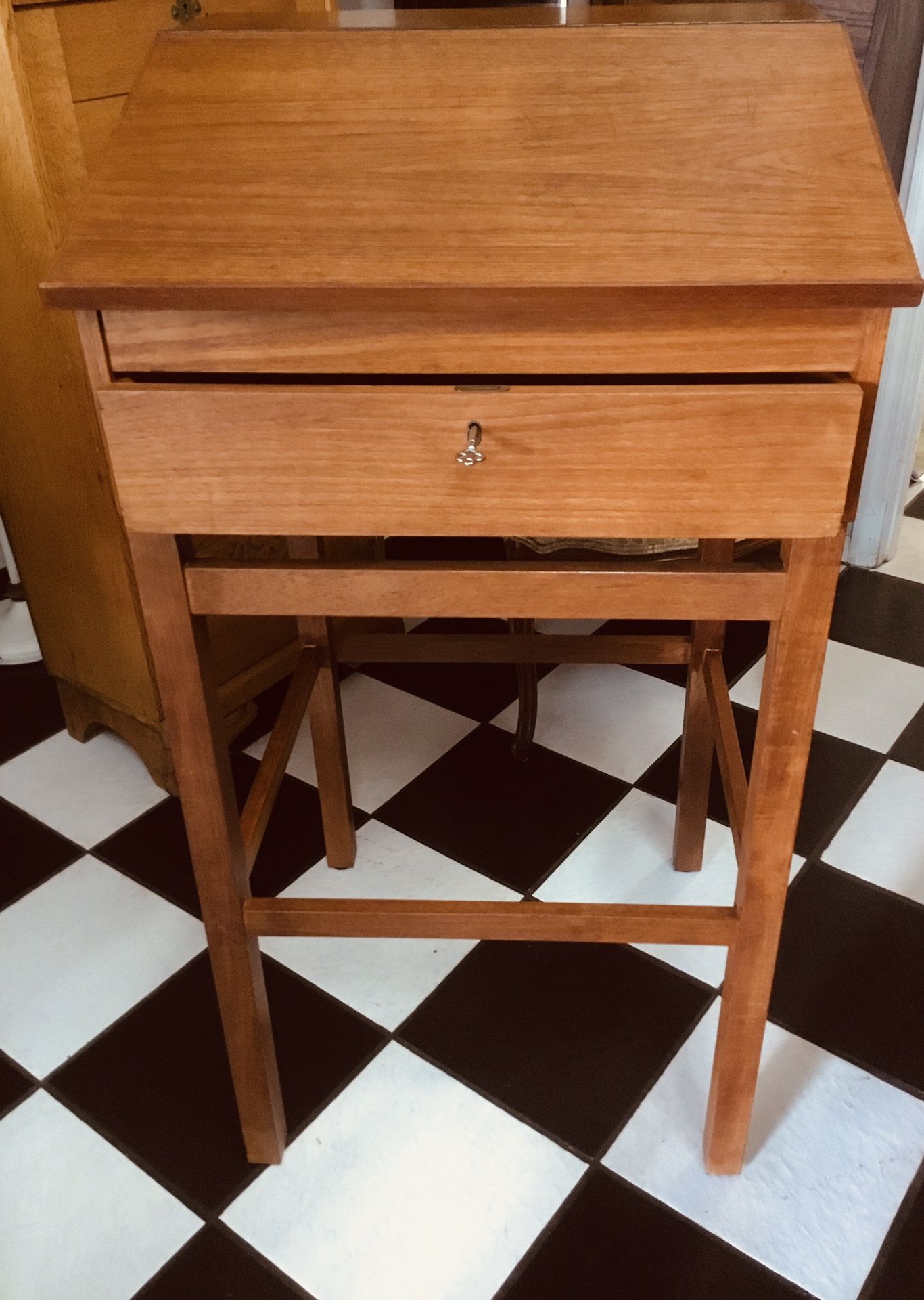 Mid Century 1960  Danish Modern Teak Wood Lecture  Stand/Writing Desk/Podium.