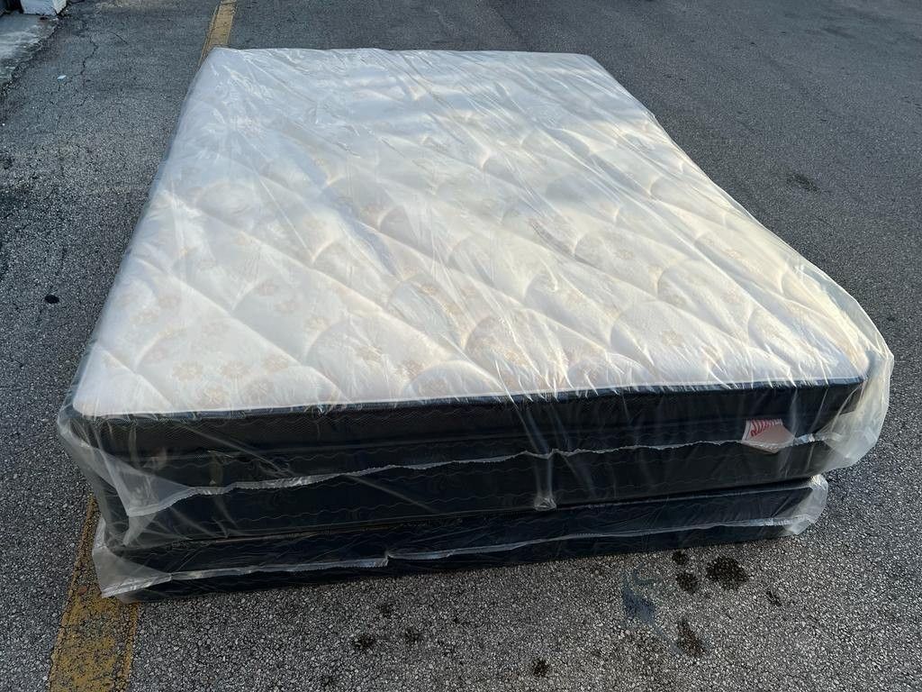 NEW MATTRESS QUEEN SIZE PILLOW TOP AND BOX SPRING 🚚🚚🚚