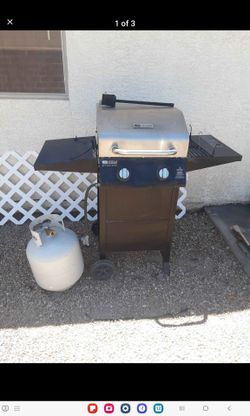 American gourmet BBQ with full tank, in green valley