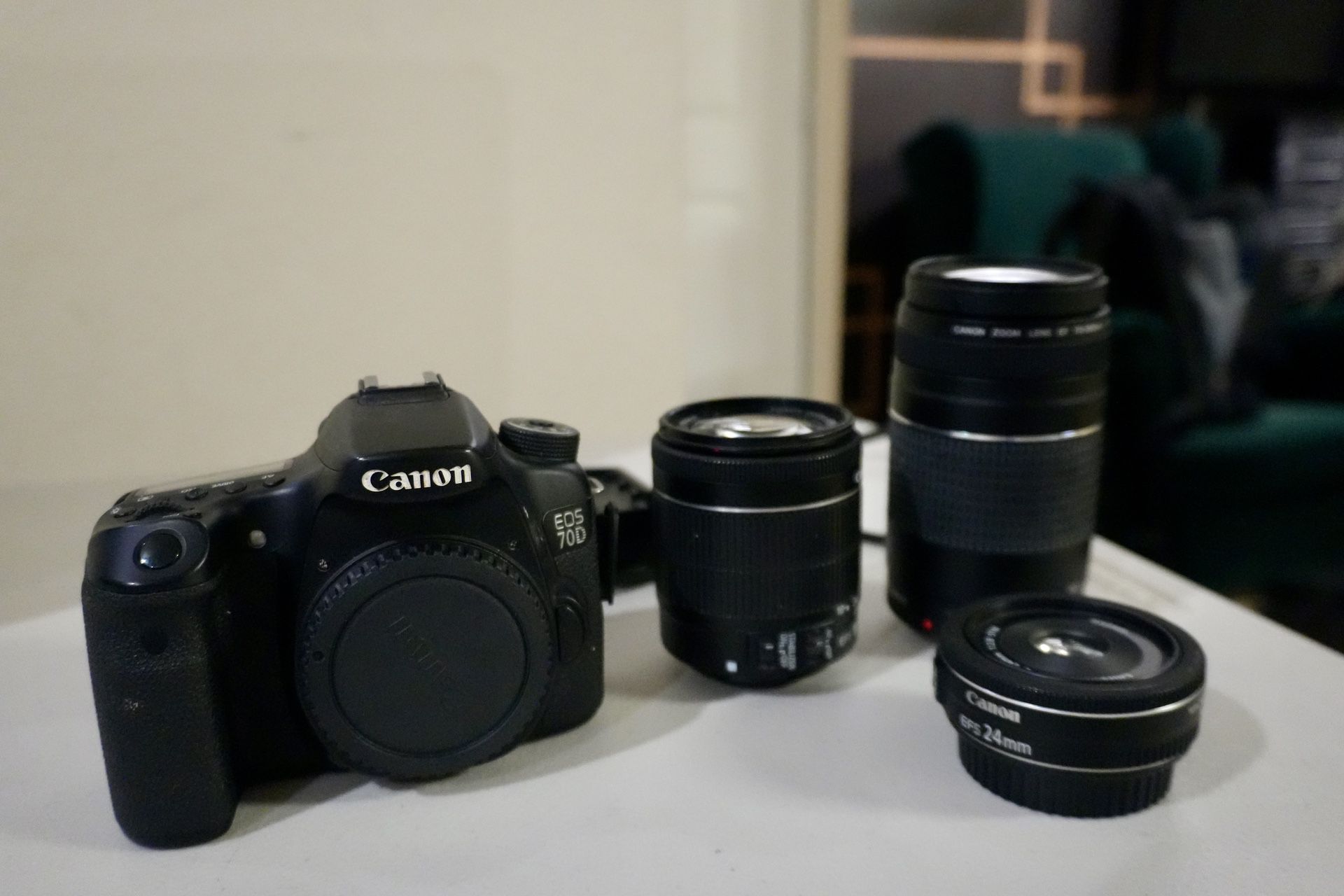 Canon 70D Body Equipped w/ 3 Lenses