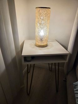 Nightstand/ site table off-white with golden