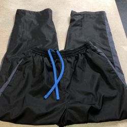 Mens Size Large Black And Grey Athletic Pants With Pockets