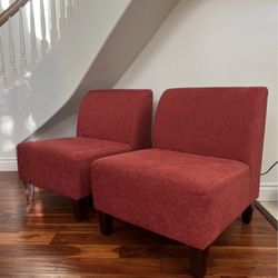 Two Red Accents Chairs 