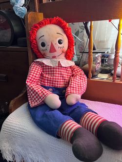 30” Vintage Knickerbocker Raggedy Andy Doll Korea 1970s