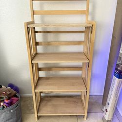 Wood Folding 4-Tier Shelf / Storage Rack