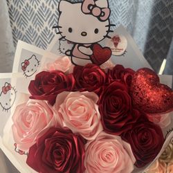 Hello Kitty Bouquet 18 Roses