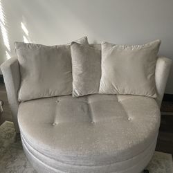 Ivory Oversized Barrel Chair