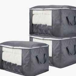 Clothes Storage Bag, Foldable Closet Organizer with Visible Window & Reinforced Handle, Storage Tote