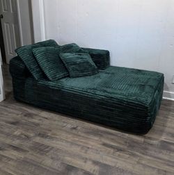 Green corduroy oversized chaise lounge chair sofa cloud couch