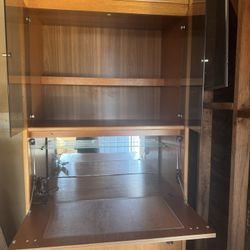 Wood Dresser With Fold Down Leather TOP DESK