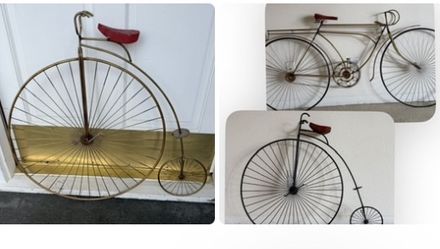 Set of 3 CURTIS JERE MCM Metal Art Sculpture Bikes Bicycles