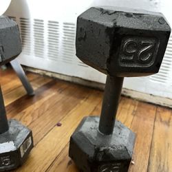 Cast Iron Dumbbell 25lb - Pair (2 Dumbbells)