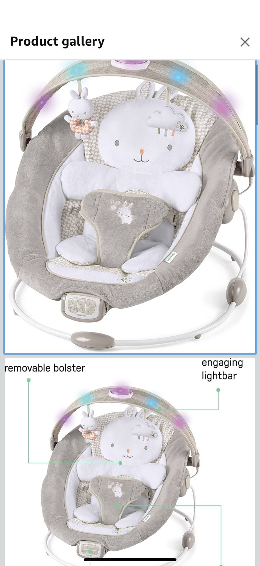 Ingenuity InLighten Baby Bouncer Infant Seat