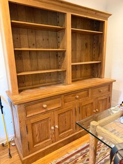 REAL PINE HUTCH BOOKCASE (built in 90s) MUST PICK UP SANTA MONICA