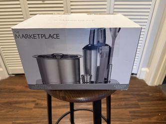 Barware Set — Shaker, Jigger, Stirrer, Ice Bucket & Tongs — New in Box