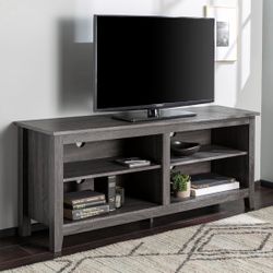 New Gray TV Stand with Open Concept 
