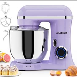 Electric Stand Mixer 660W Tilt-Head Kitchen Household Mixer 6.5QT 10-Speed food mixer with Dishwasher-Safe 304 Stainless Steel Bowl 3-IN-1 Stand Mixer