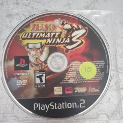 Naruto Ultimate Ninja 3 (Sony PlayStation 2, 2008) PS2 disk only video game