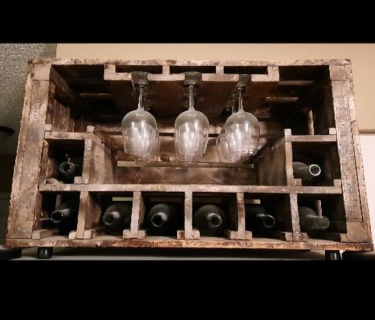 Rustic Crate Wine Rack