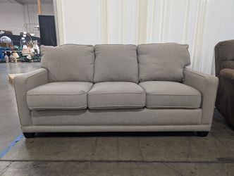 LaZboy Contemporary Grey Upholstered Three-Cushion Couch