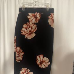 Blue Flower Pattern Skirt