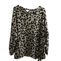 Budget-Friendly - 143 Story By Line Up Leopard Top w/Front Side Tie Size 3XL