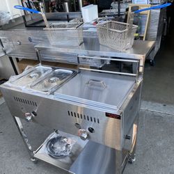 Stainless Deep Fryer With 2 Traits To Keep Food Warm