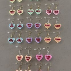 Resin Conversation Hearts Earrings