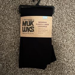 MUK LUKS Women's Fleece Lined Leggings, Black