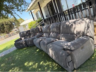 Gray reclining couches USB