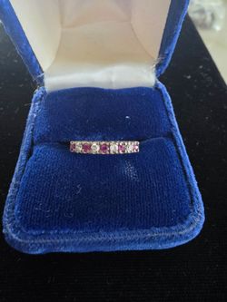 High quality natural ruby and diamond Korean ring, small size