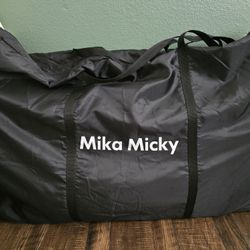 Mika Micky Bedside Sleeper Easy Folding Portable Crib,Grey
