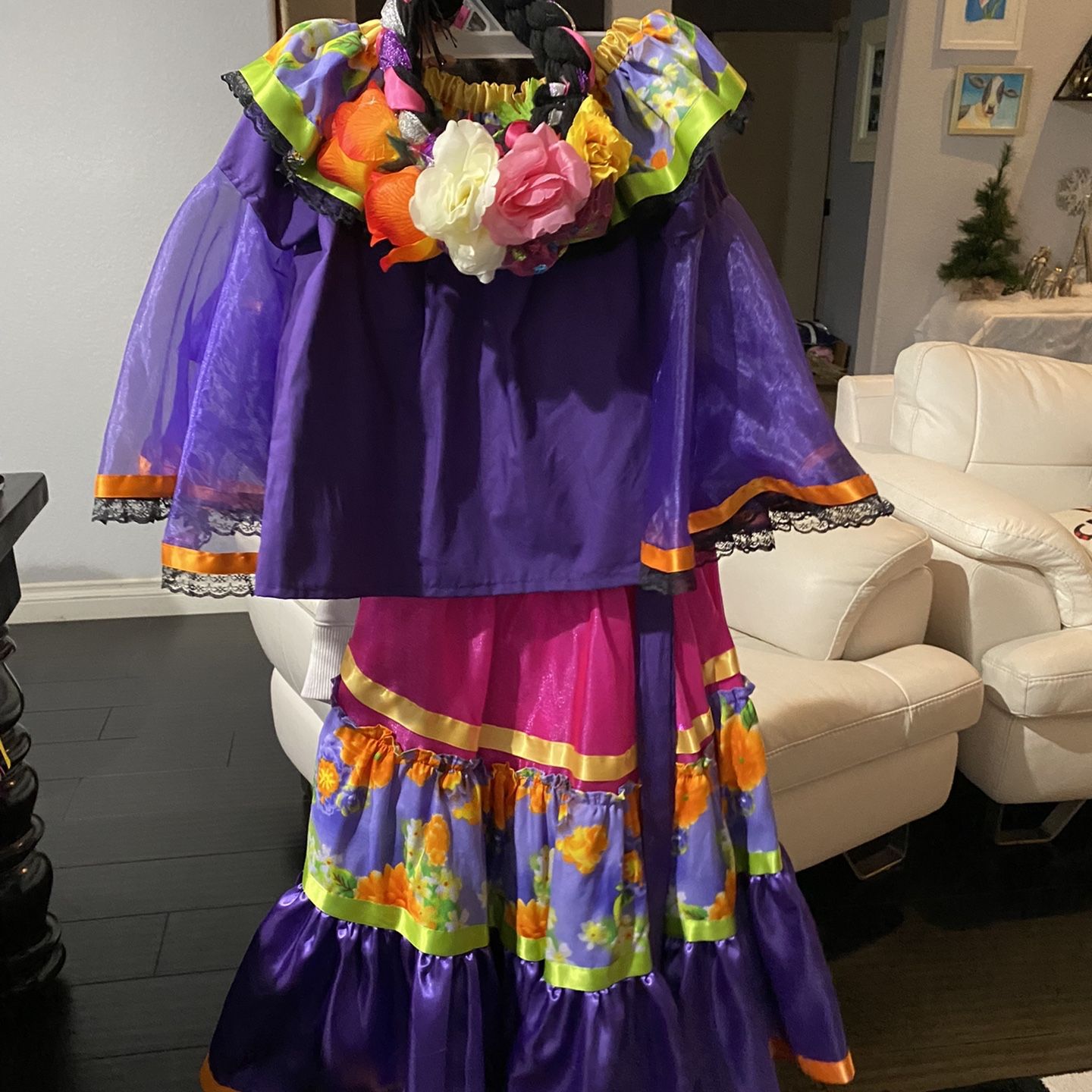 purple folklorico dress Purple Mexican Folkloric Dress: Fiesta Party Costume