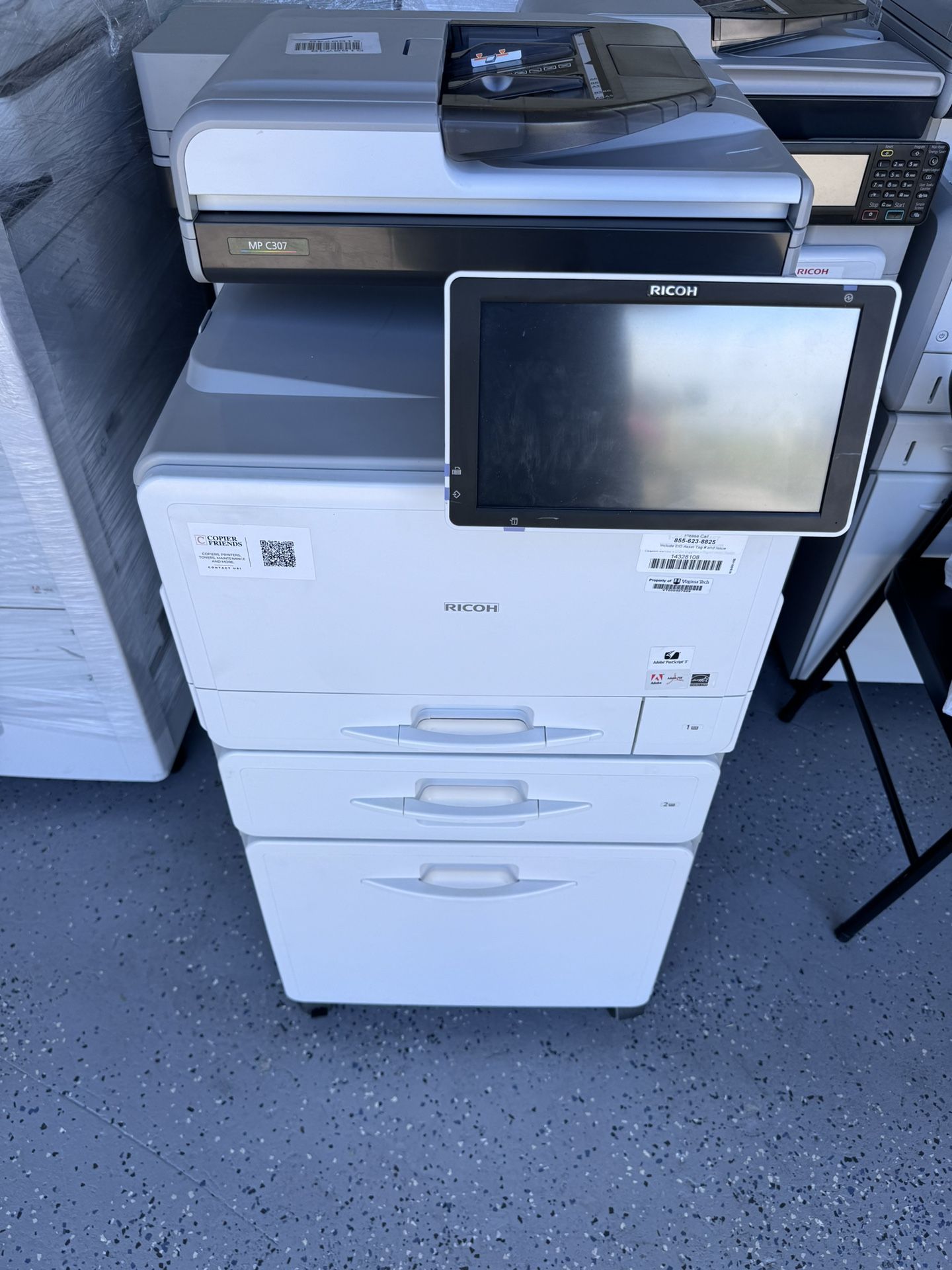 Office Printer Ricoh Mp C307 Color Copier Machine Laser