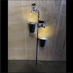 Solar Faucet Garden Stake with 2 Planters